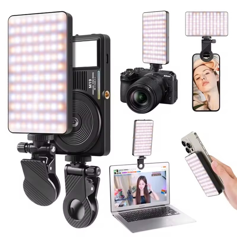 M19 LED Camera Light On-Camera Video Lights Portable Led Mobile Phone Magnetic Light for Photography and Video Taping